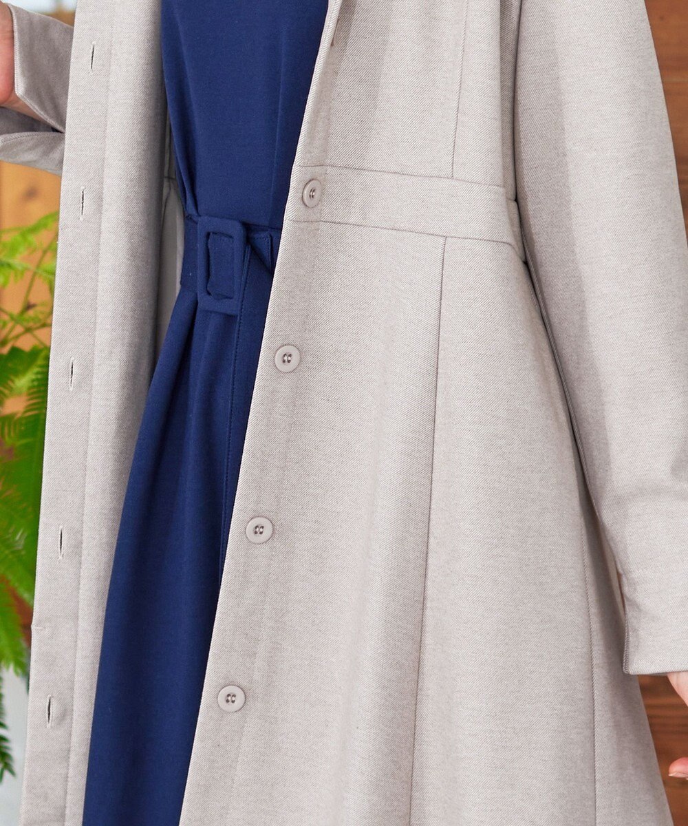 Tiaclasse ウール調フレアフードコート 