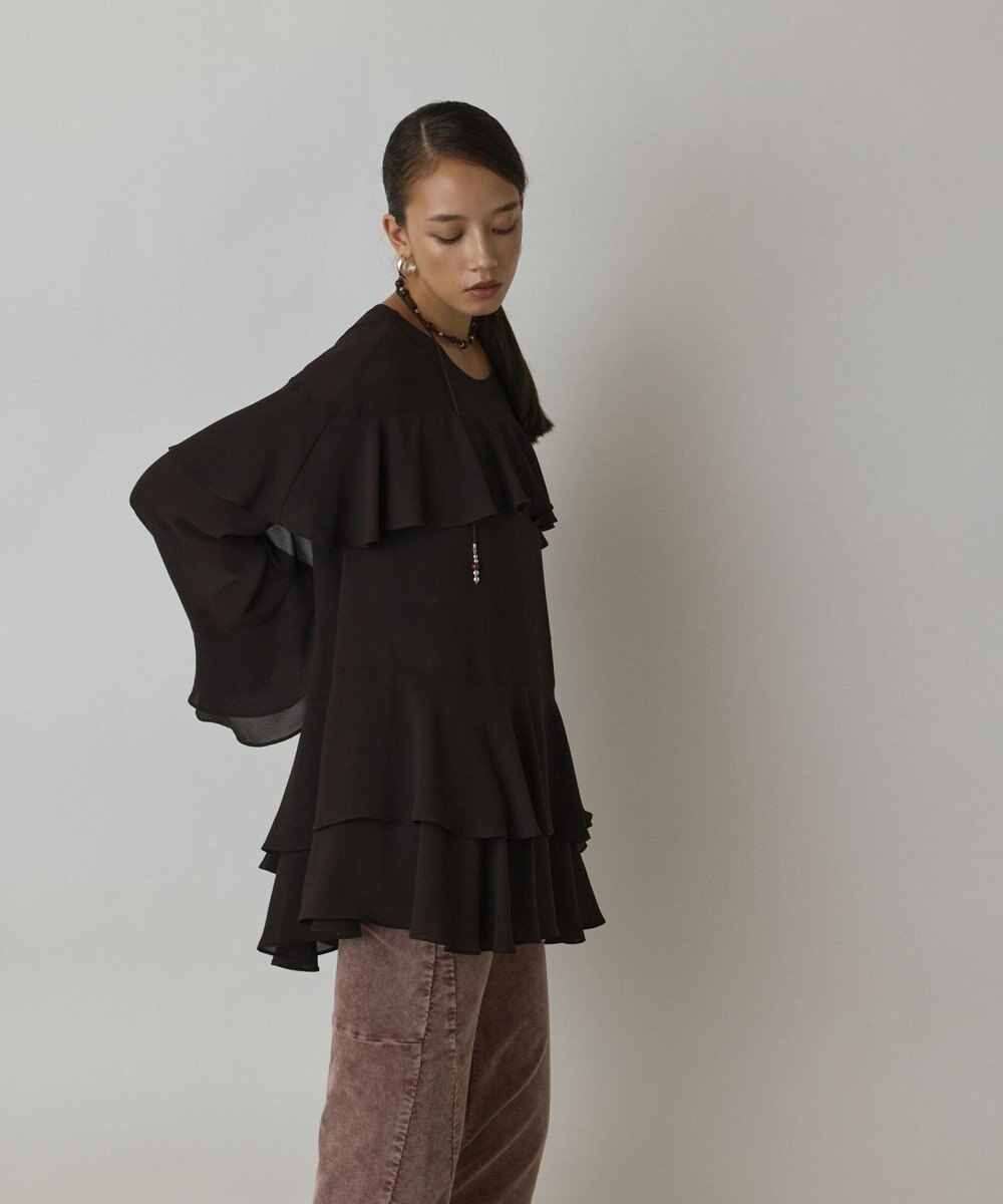 GRACE CONTINENTAL シフォンフリルブラウス 