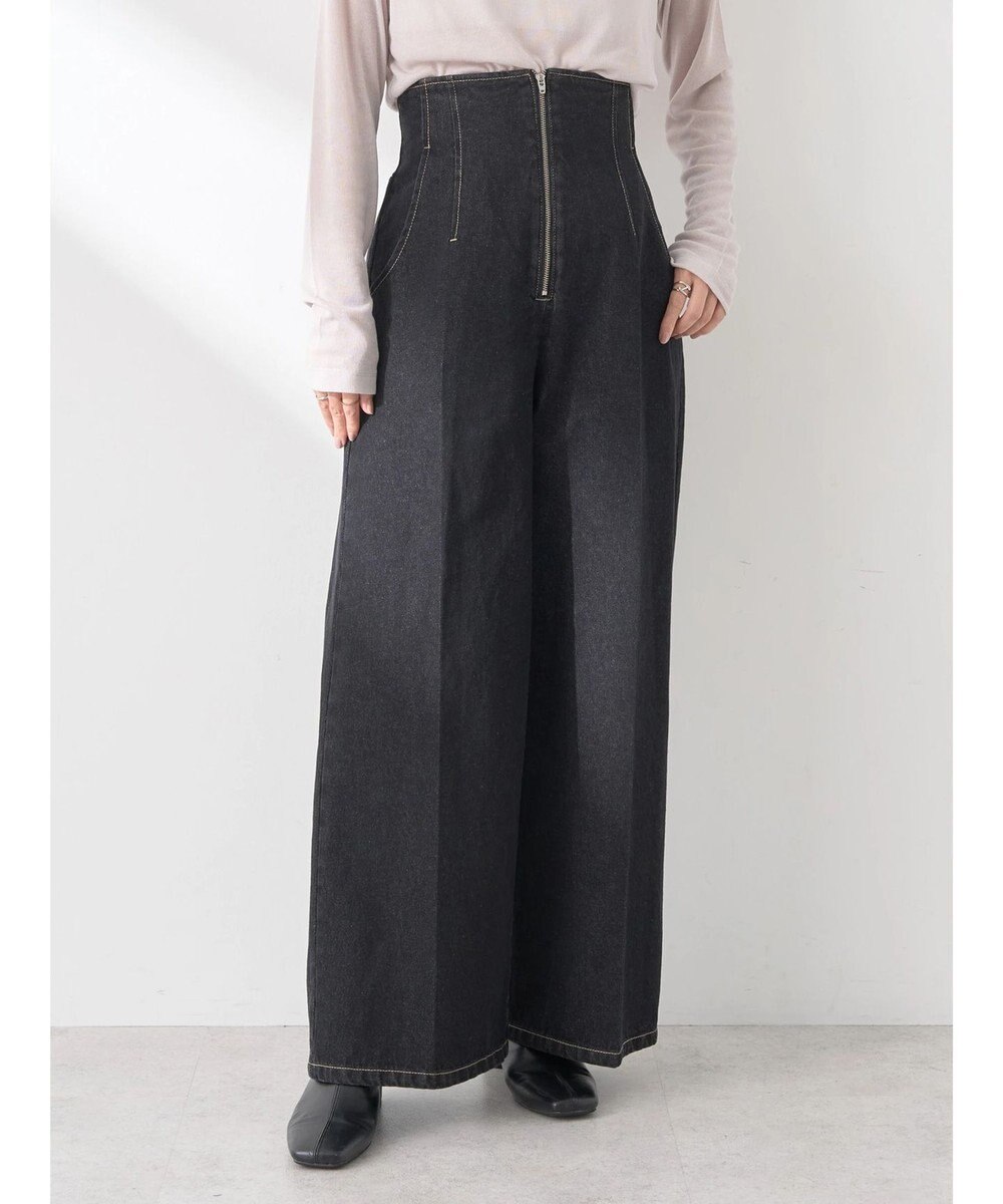 earth music&ecology フロントジップデニムパンツ 
