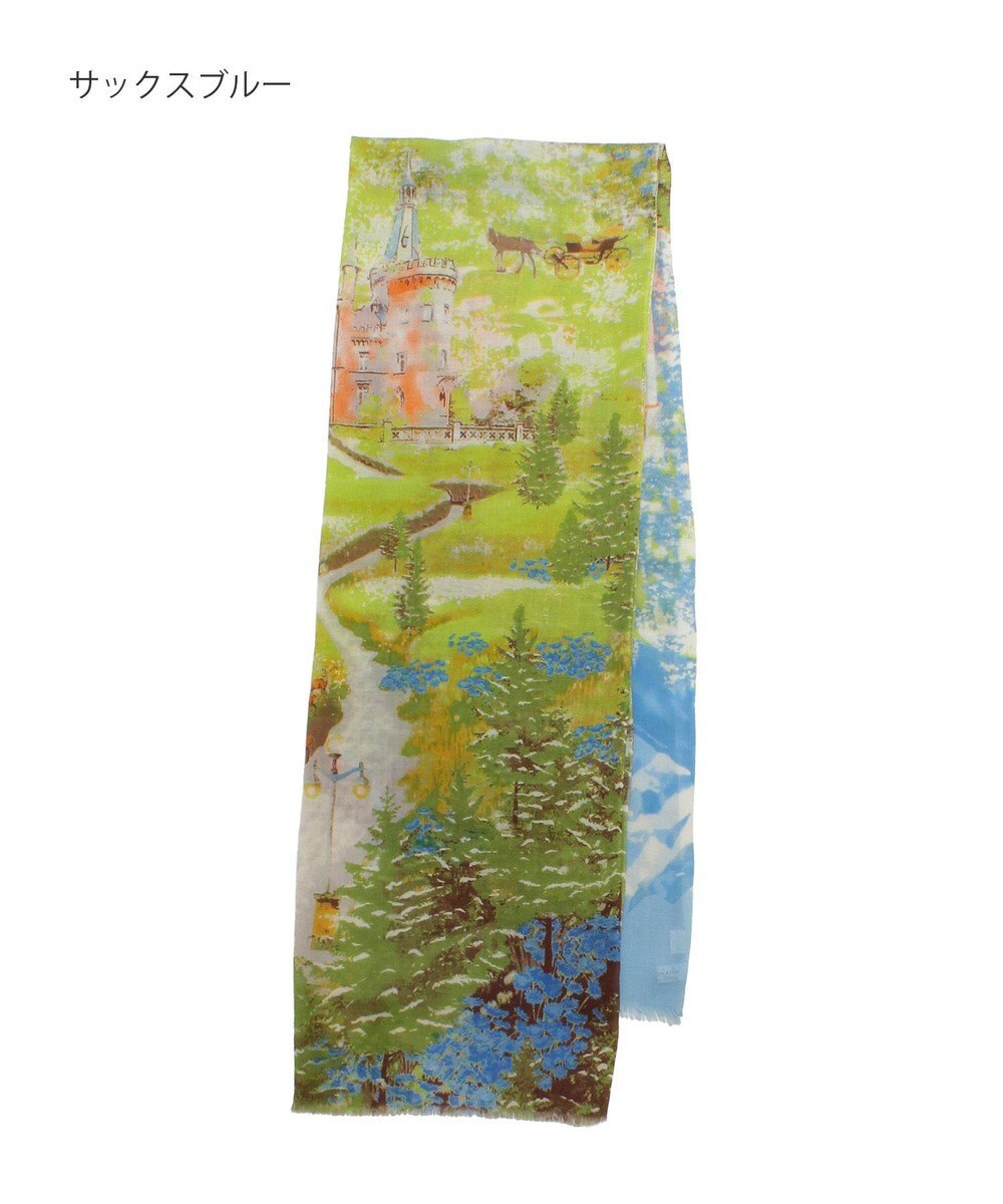 MOONBAT Hanato(ハナト) シルクウールストール ノイシュヴァンシュタイン城／幅60cm 