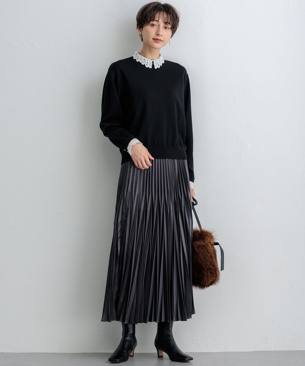 23区 L 【洗える】エンブロイダリーニット 