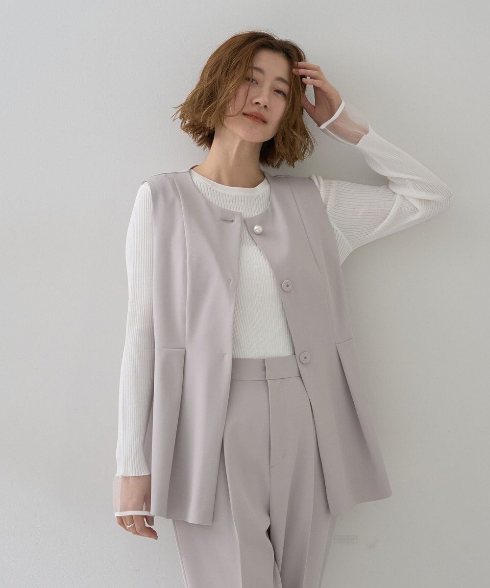 YECCA VECCA パールペプラムジレ 