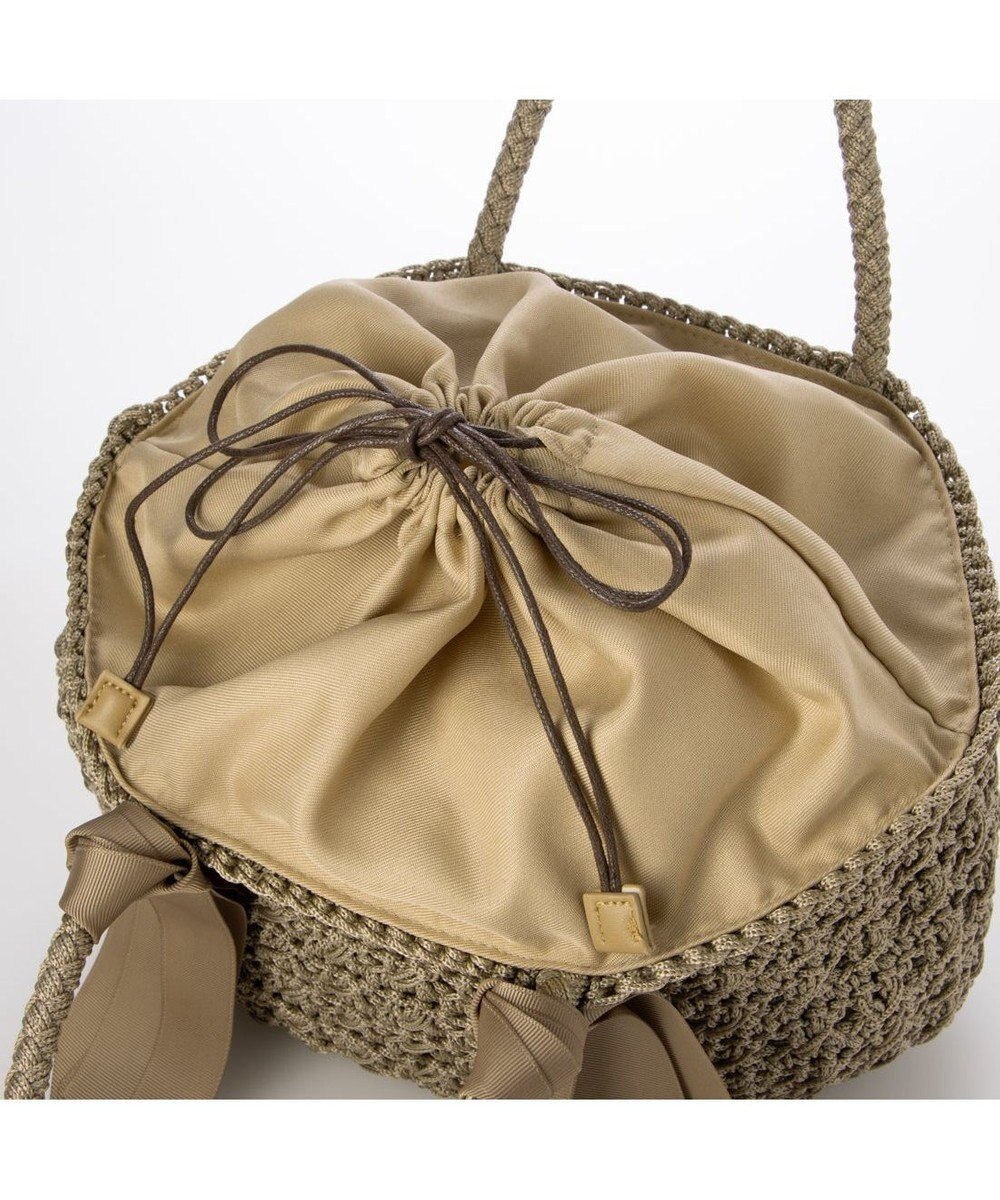 UNBILLION カシュカシュ cachecache / 下がりグログラン柄編みトート カゴバッグ 