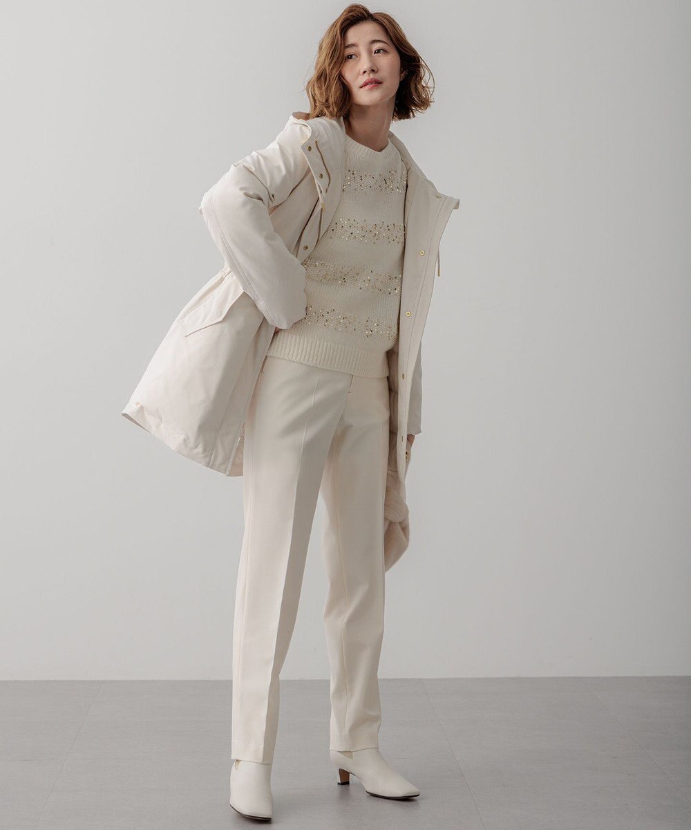 23区 【Oggi2月号掲載/洗える】ウォームストレッチ テーパード パンツ 