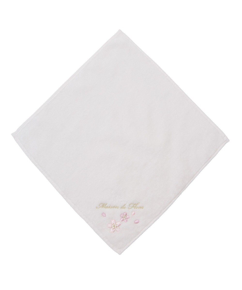 Maison de FLEUR sakura刺繍タオルハンカチ 