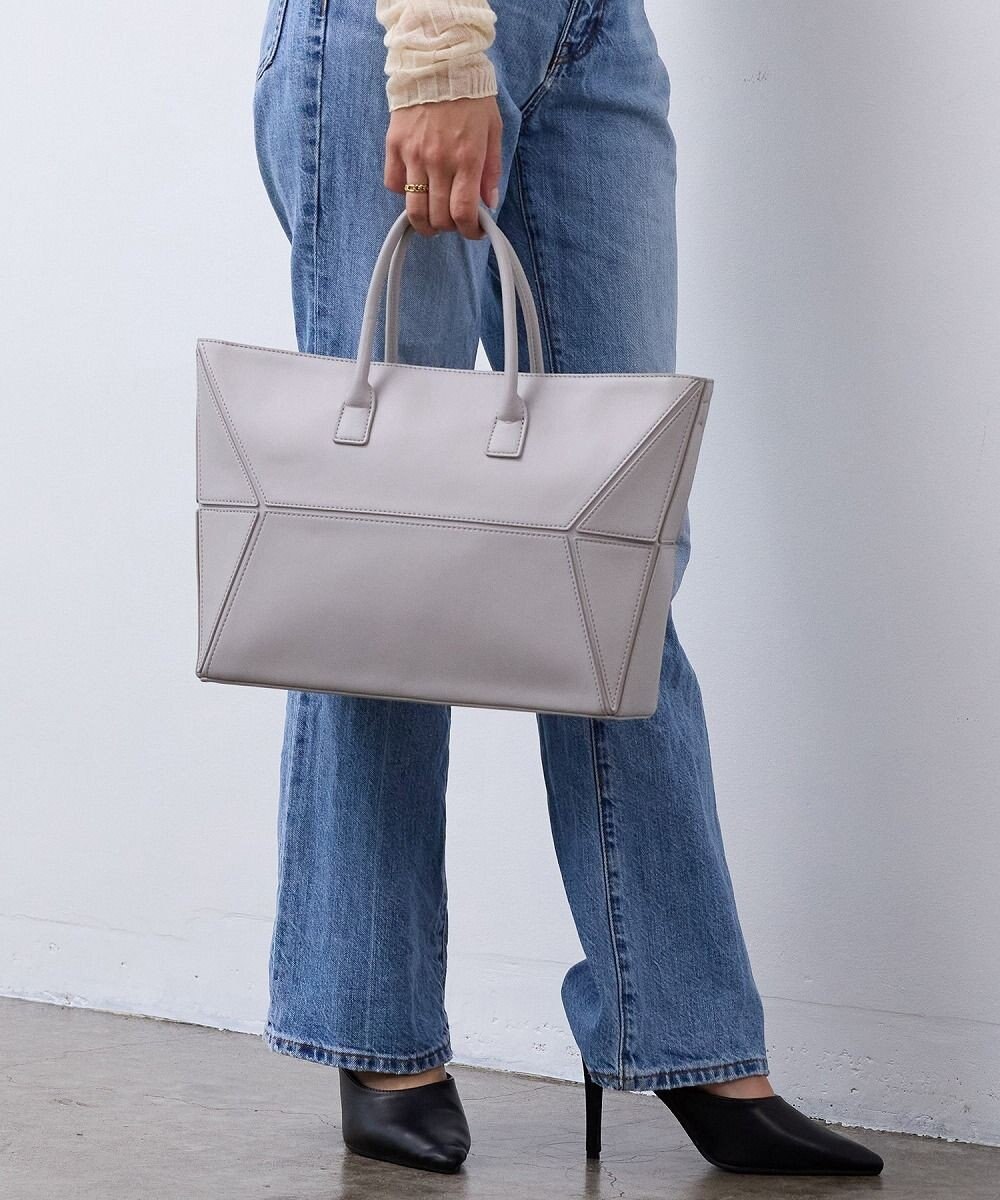 TOPKAPI 【TREASURE TOPKAPI】フェイクレザー ジオメトリック ショルダー付 トートバッグ 