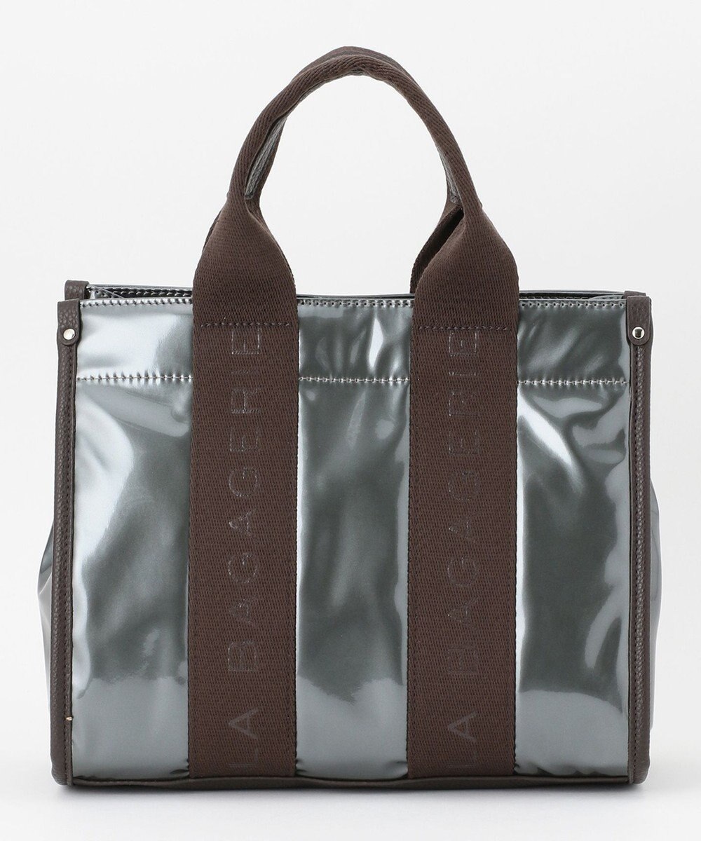 LA BAGAGERIE ソフトエナメル　ロゴテープ2WAYトートバッグ　Mサイズ 