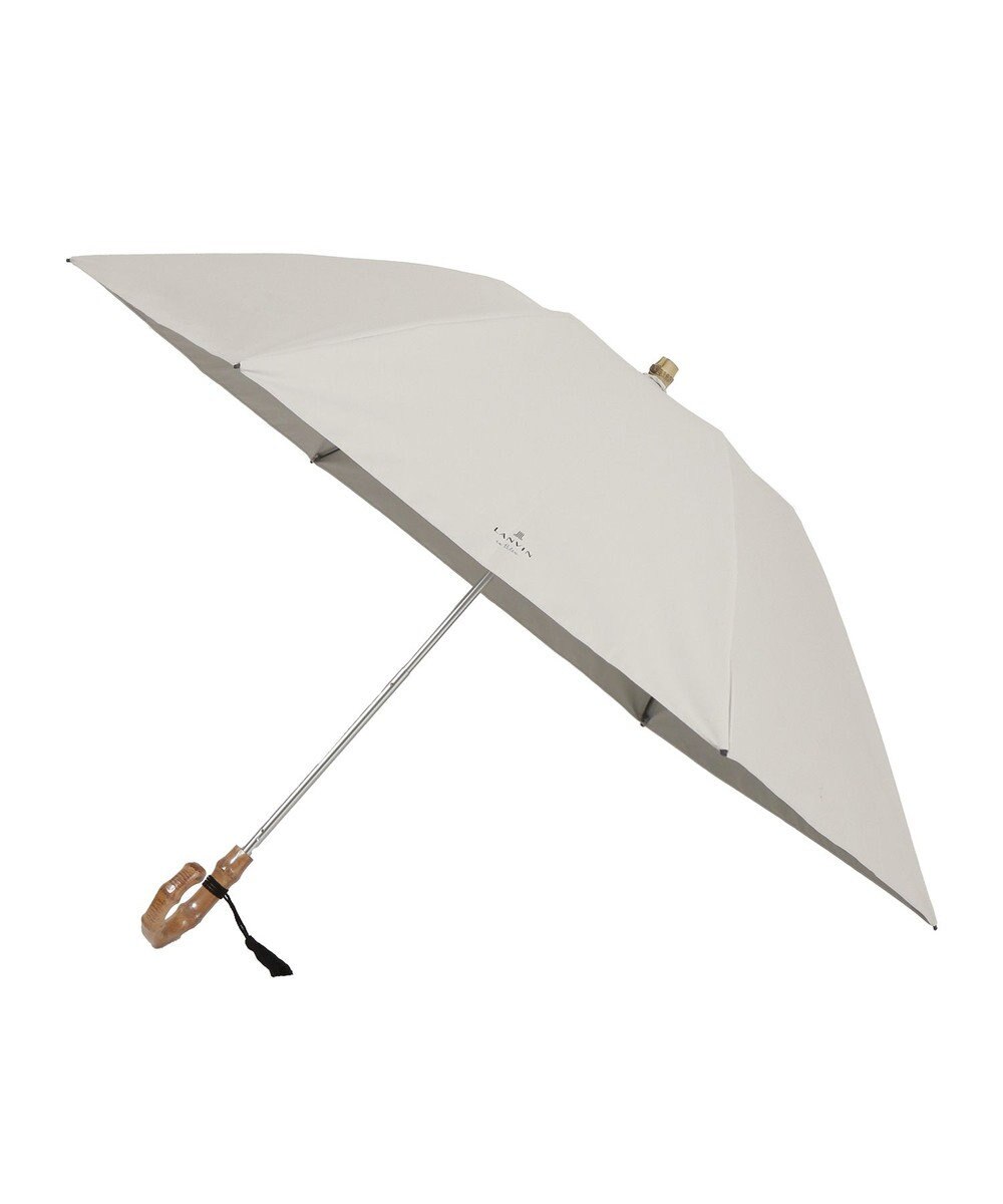 MOONBAT 【WEB限定】LANVIN en Bleu 晴雨兼用 折りたたみ傘 ワイド プレーン×ロゴ刺繍 一級遮光 遮熱 UV 