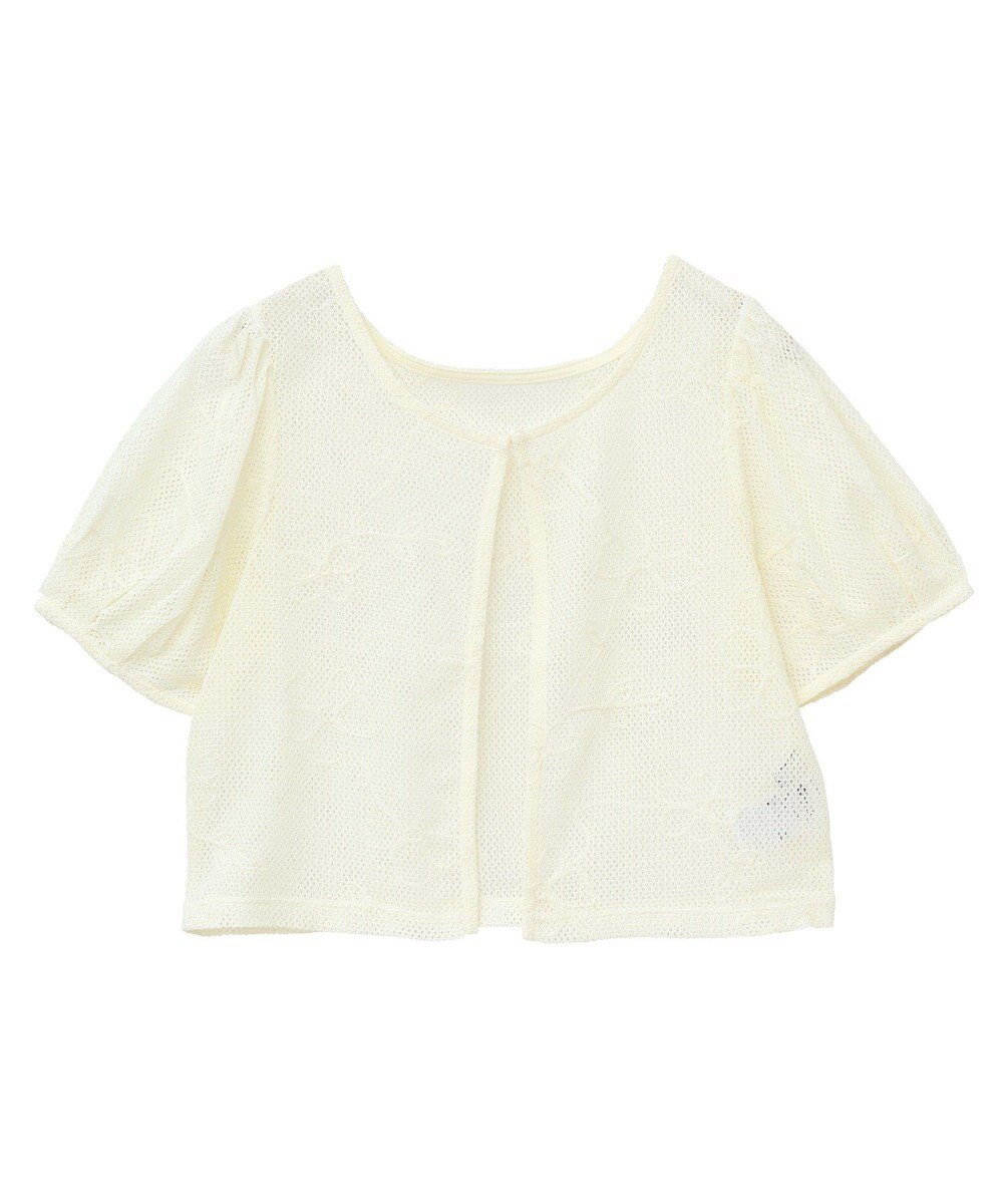 earth music&ecology フラワーコード刺繍カーディガン 