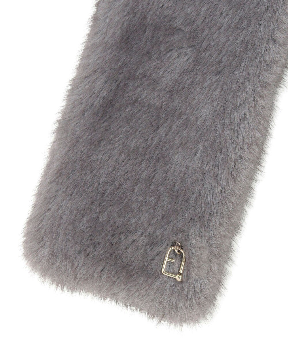 MOONBAT FURLA（フルラ）差し込みファーティペット マフラー アーチロゴ フェイクファー 