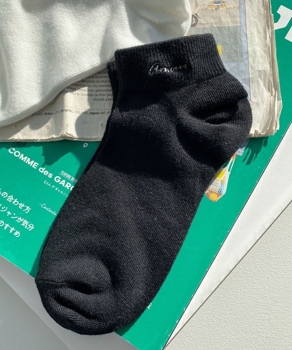 WEGO ニュアンスロゴ刺繍ショートソックス 