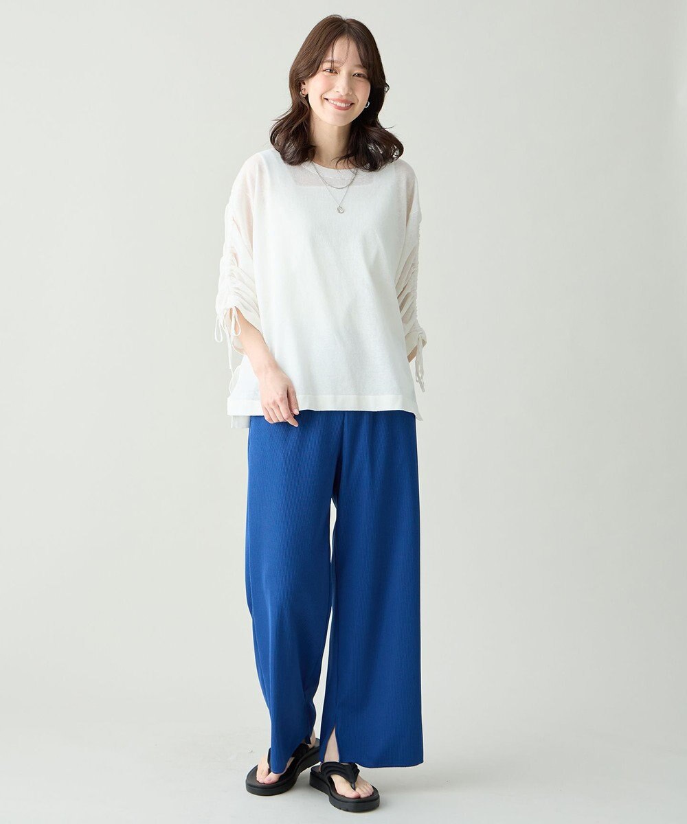 ANY L シアーシャーリングスリーブニット 