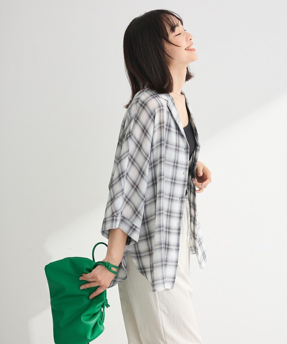 Green Parks 開襟シアーシャツジャケット 