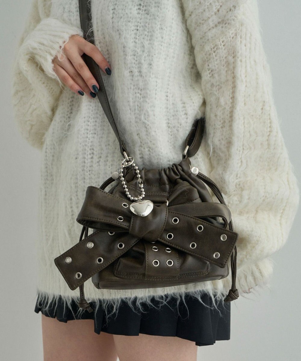 WEGO チャーム付きハトメリボンショルダー 