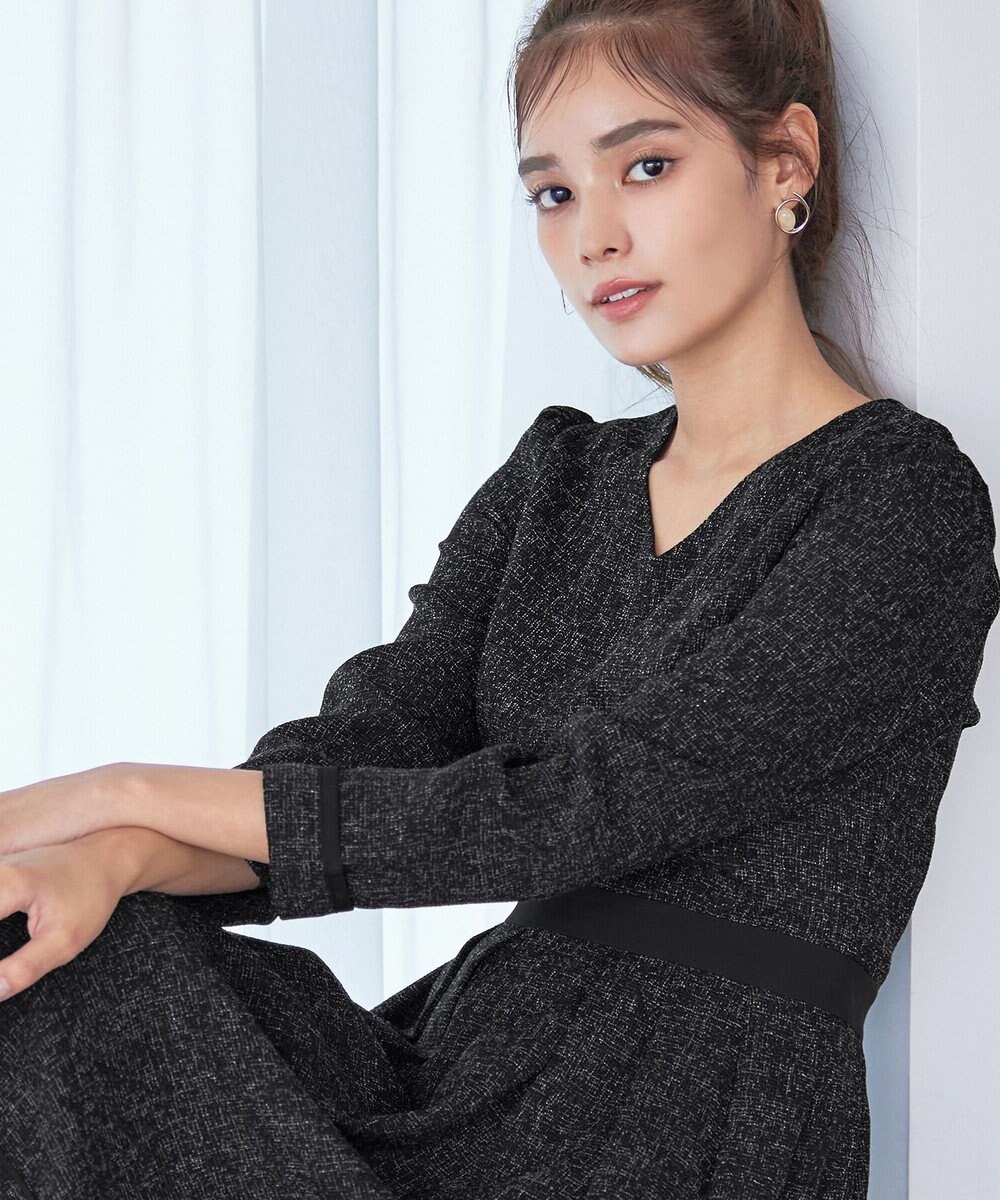 Tiaclasse 【洗える】配色パイピングフレアワンピース 