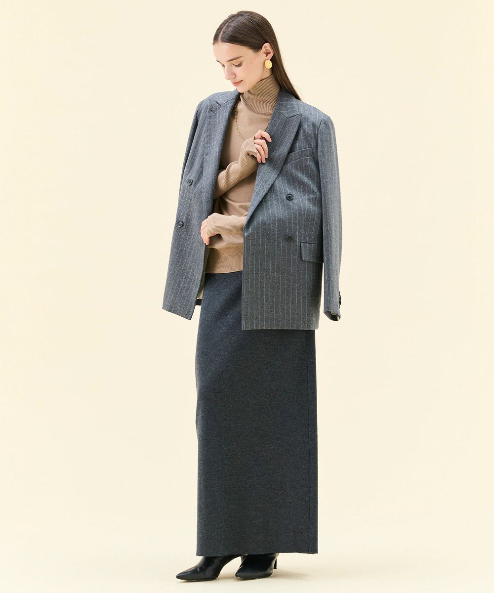 BEIGE， 【VERY NaVY12月号掲載】MONTAIGNE / イージーウエストウールロングスカート 