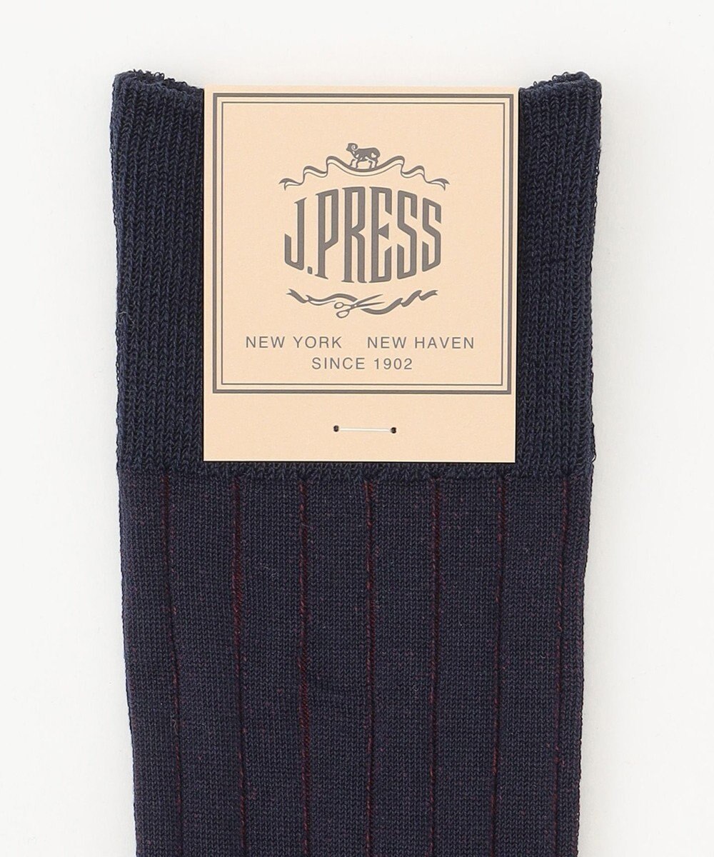 J.PRESS MEN 【定番】ハイゲージリブワイドストライプソックス 