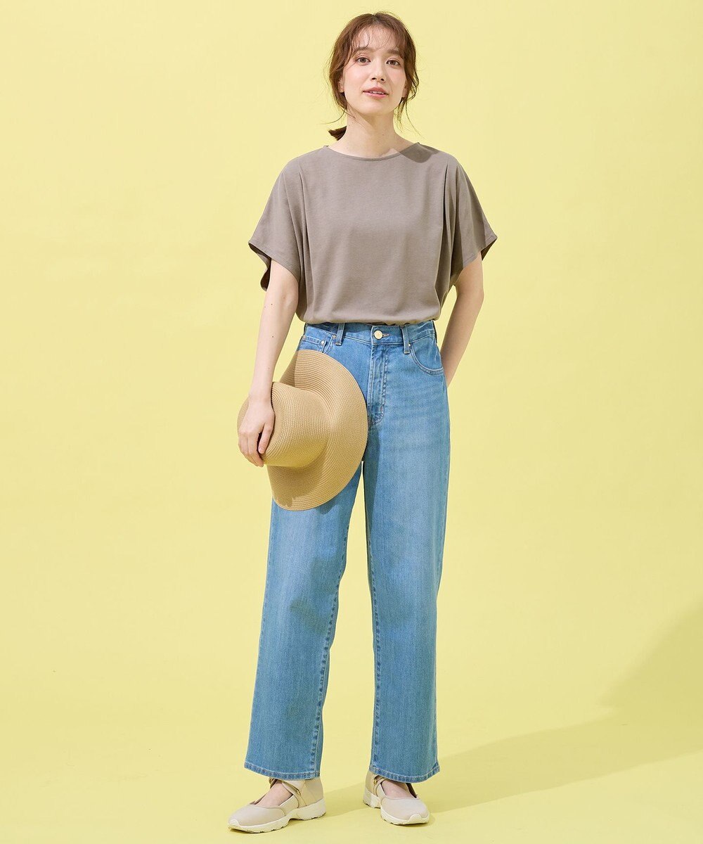 ANY 【洗濯機可/UVケア/接触冷感】フレンチスリーブロゴ・カラーTシャツ 