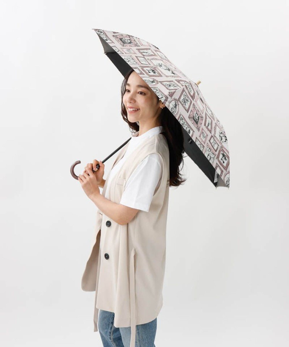 AURORA 【 Beaurance （ビューランス）】プリント額縁柄晴雨兼用傘（折りたたみ傘） 