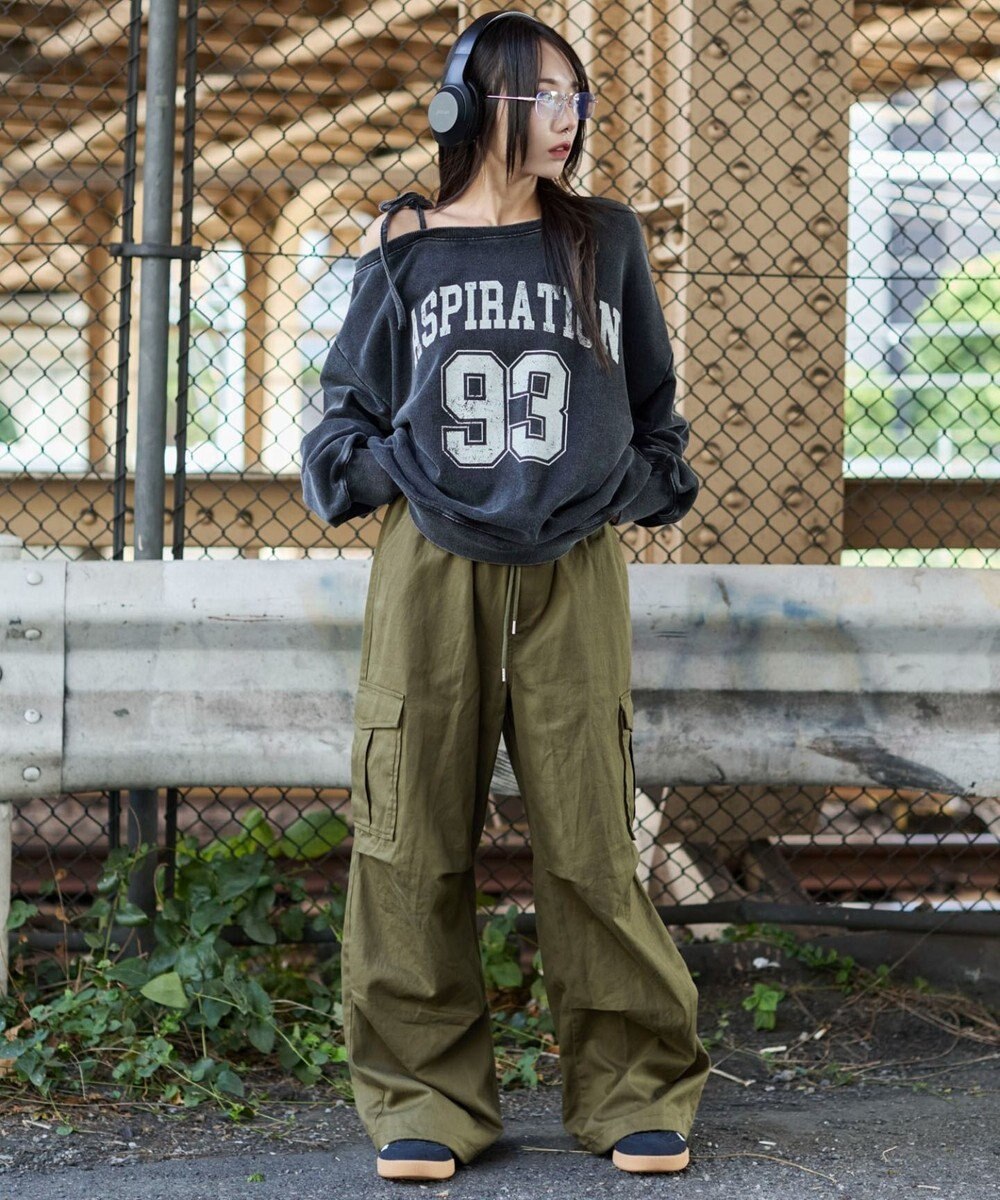 WEGO 【ウエストゴム/XSSMサイズ展開】ツイルイージーカーゴパンツ 