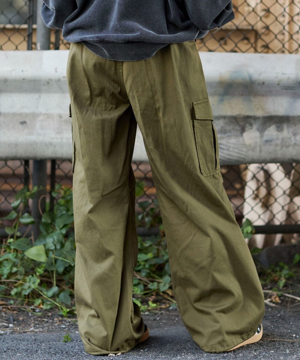 WEGO 【ウエストゴム/XSSMサイズ展開】ツイルイージーカーゴパンツ 