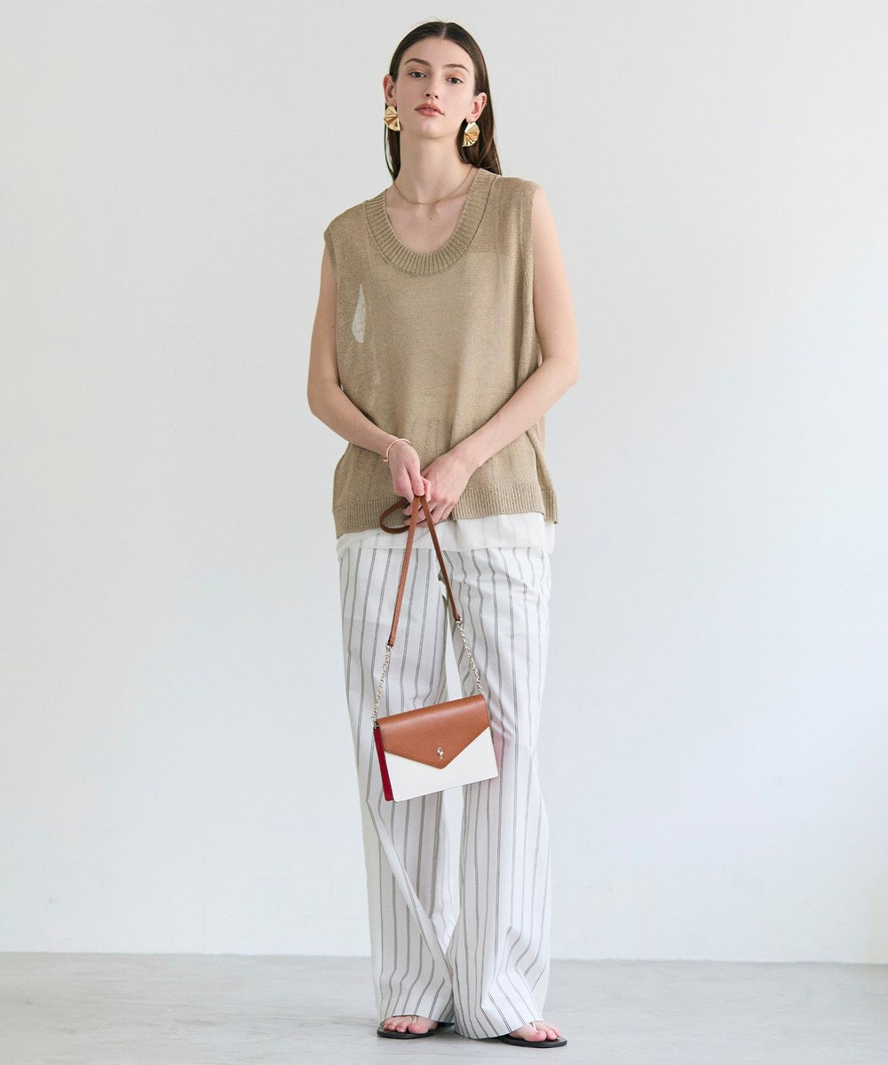 BEIGE， MORION / リネン レイヤードニット 
