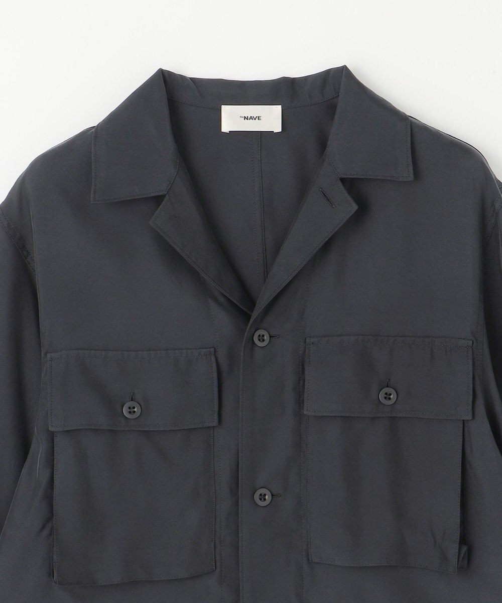 NAVE 【ReNAVE・セットアップ可/洗える/UVケア/接触冷感】フィブリルシャンブレー オープンカラーシャツ 
