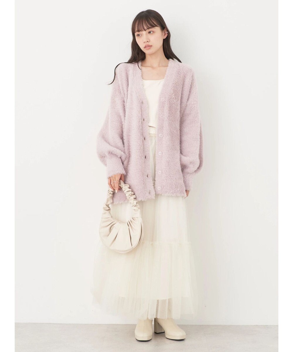 earth music&ecology ロングシャギーＶネックカーディガン 