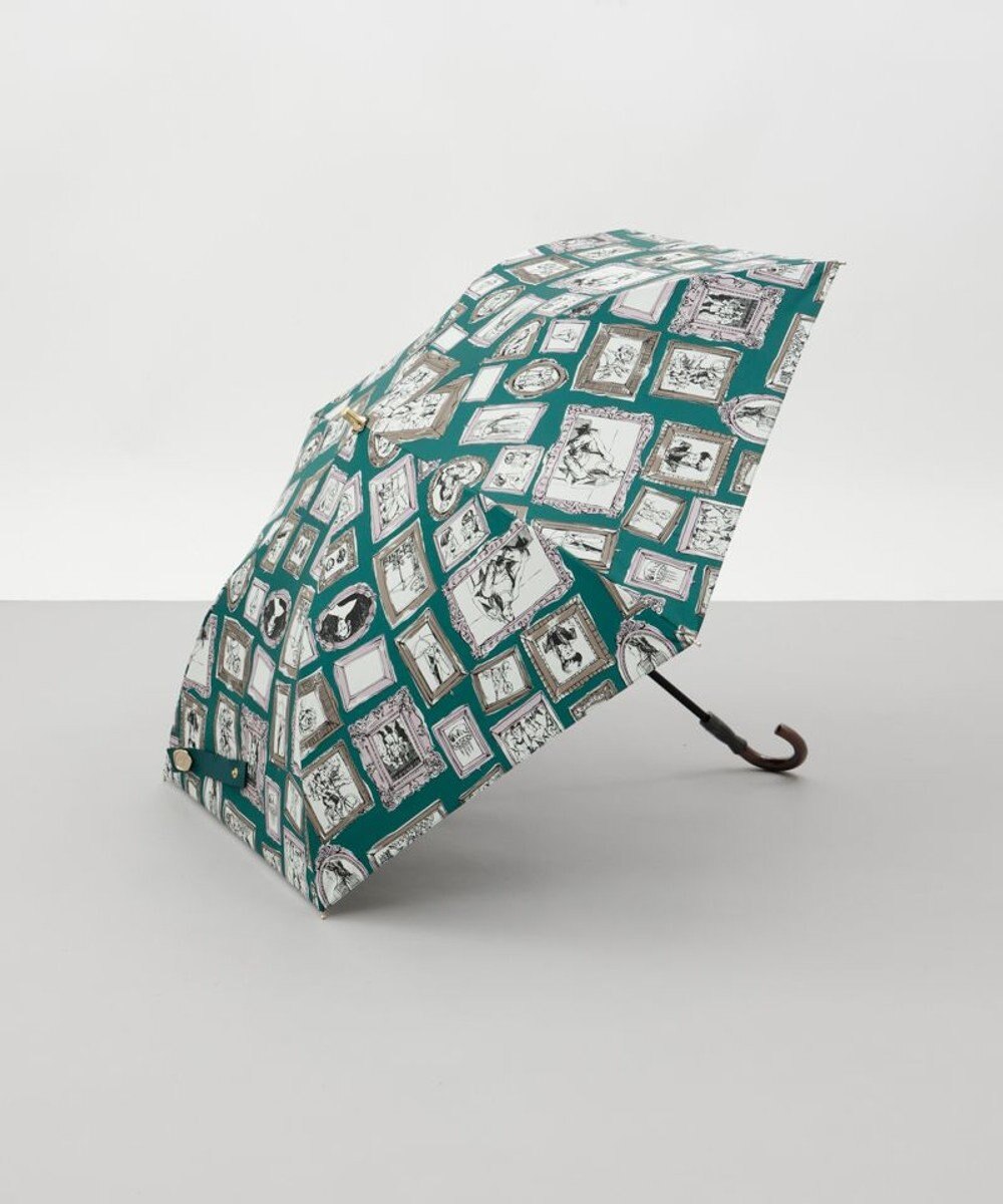 AURORA 【 Beaurance （ビューランス）】プリント額縁柄晴雨兼用傘（折りたたみ傘） 