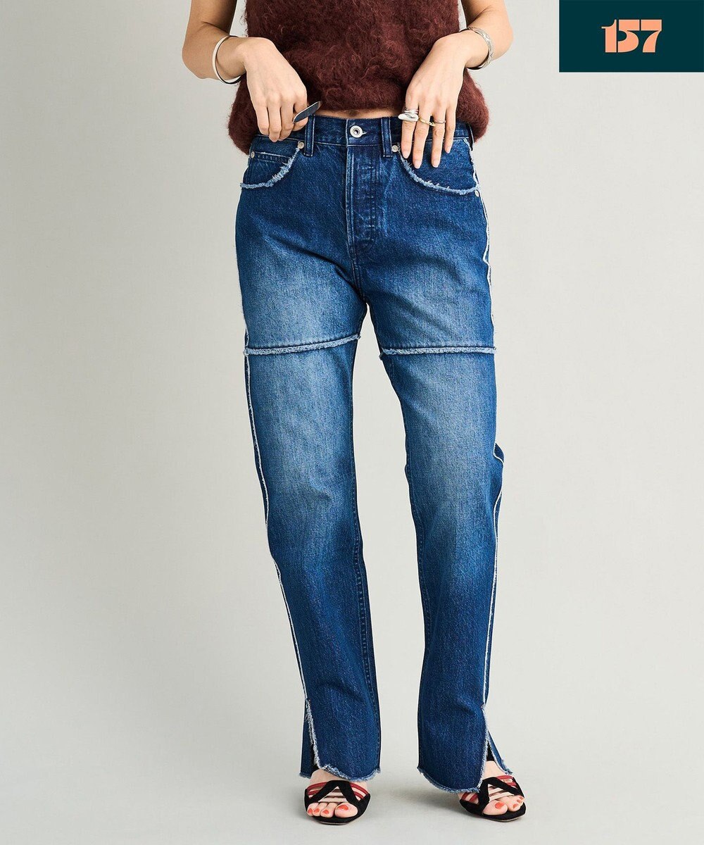 woadblue 【157】SLIT STRAIGHT REMAKE PANTS デニムパンツ 