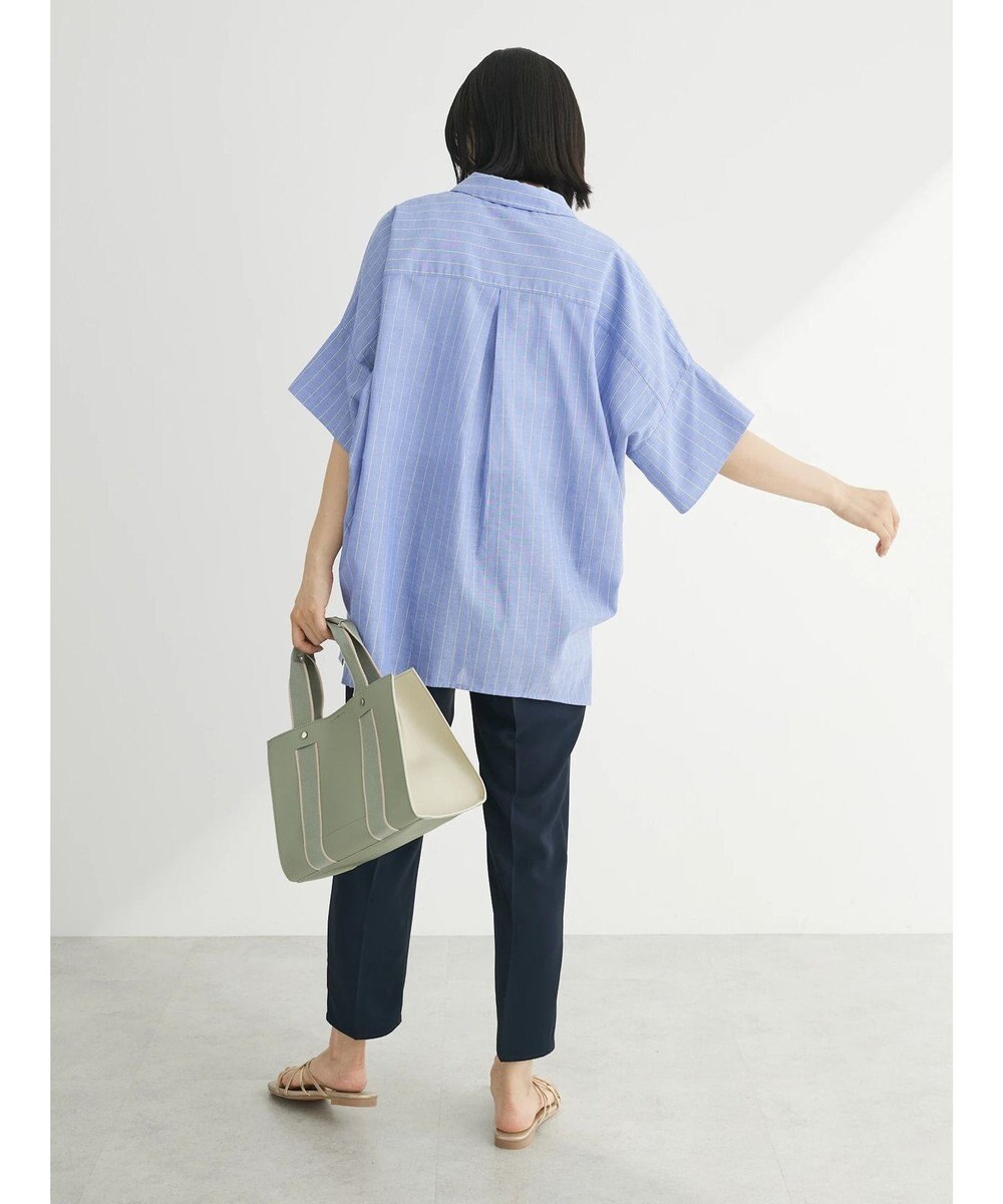 Green Parks 綿麻混スキッパーシャツ 