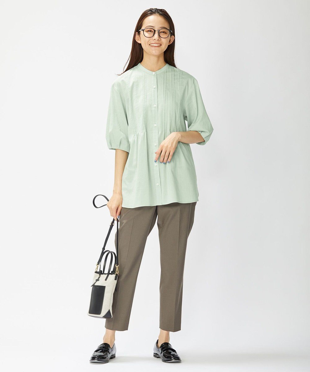 J.PRESS LADIES 【洗える・撥水・防汚】コットンFITTYシャーク テーパード パンツ 