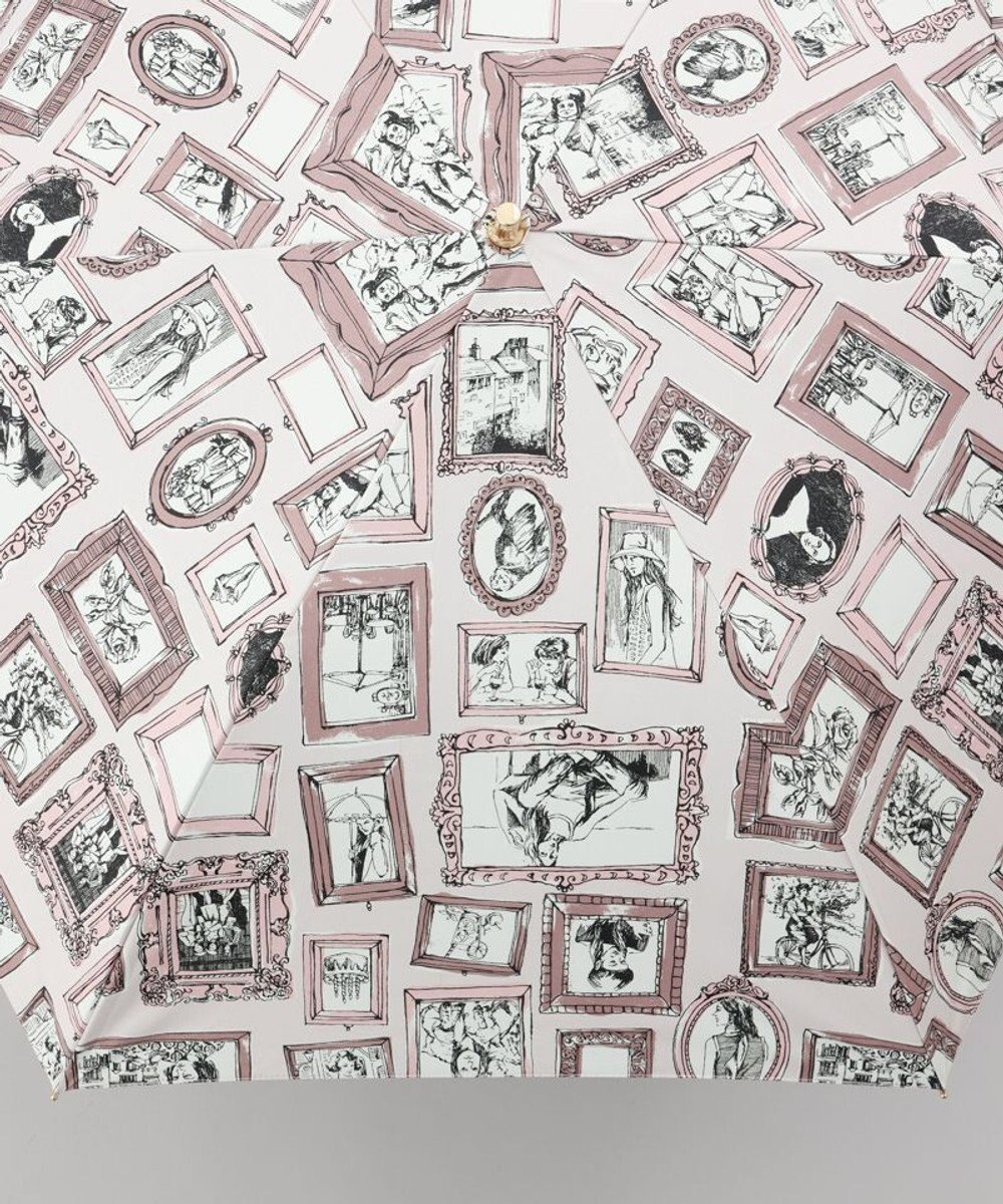 AURORA 【 Beaurance （ビューランス）】プリント額縁柄晴雨兼用傘（折りたたみ傘） 