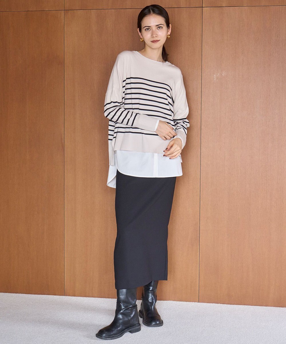 UNFILO 【洗える/抗菌防臭】マイビューティー クロップド丈ニット 