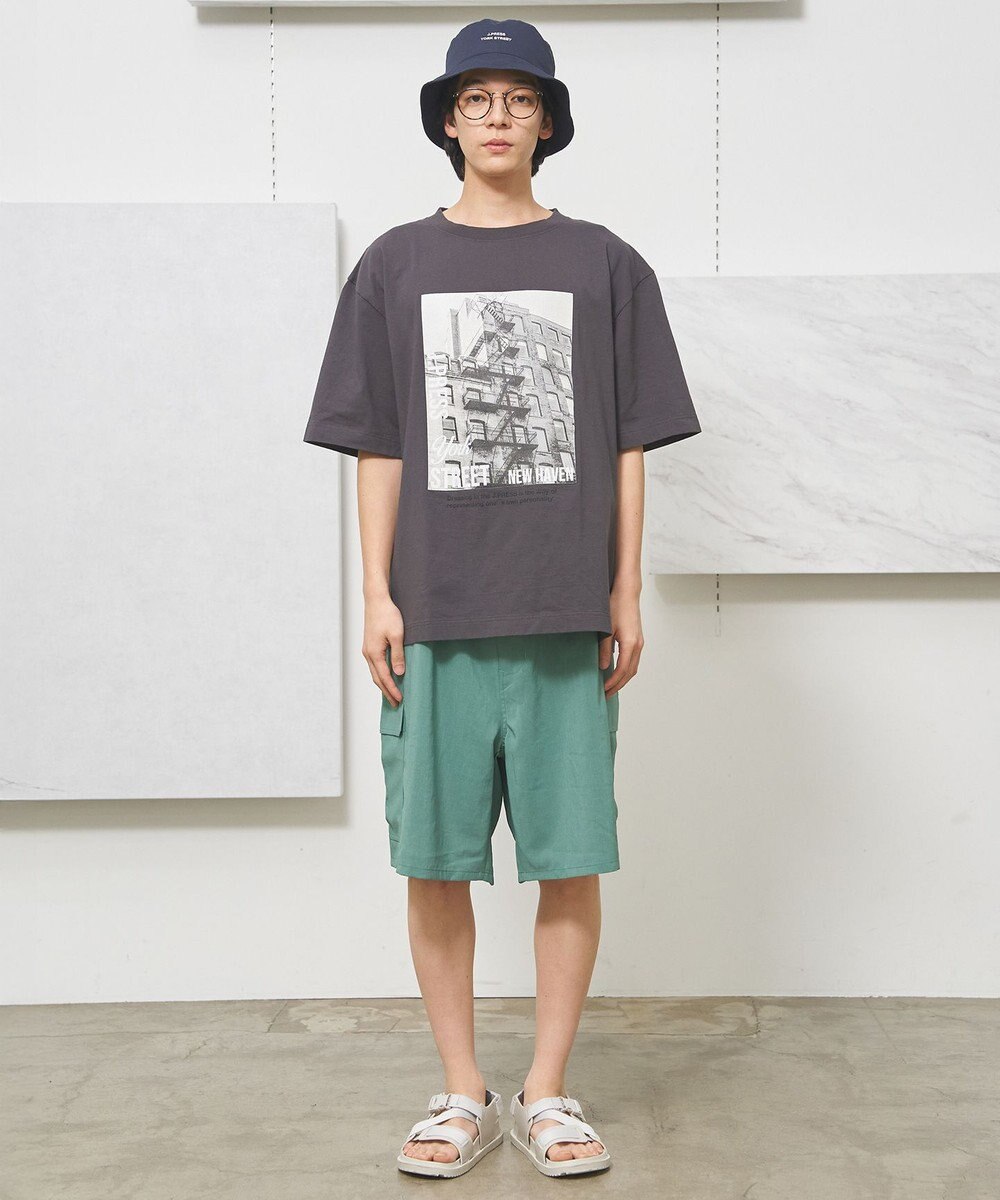 J.PRESS YORK STREET 【UNISEX】リネンライクイージーカーゴ ハーフパンツ 