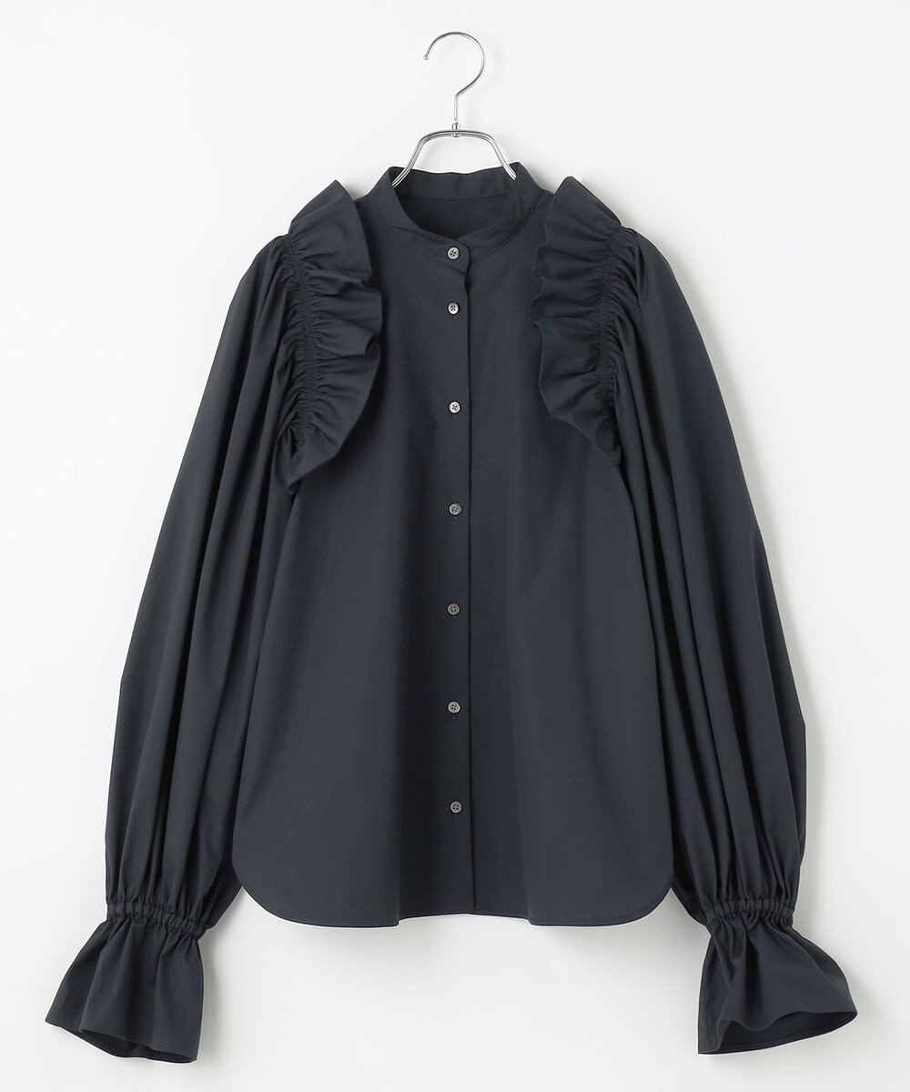 #Newans 【洗濯機可能/シワになりにくい】〈春名亜美さんコラボ〉ショルダーフリルブラウス 