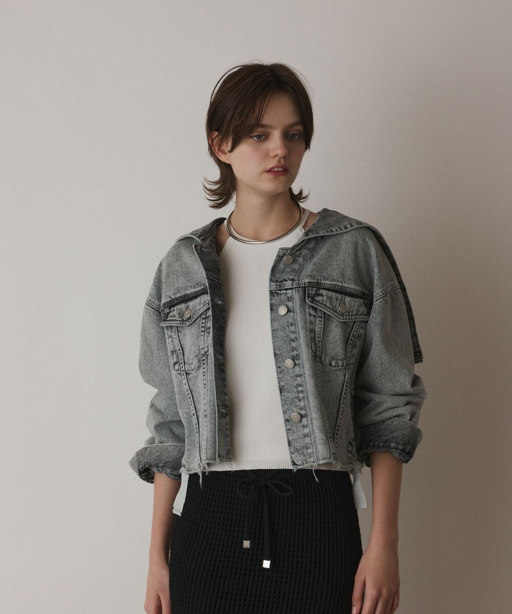 GRACE CONTINENTAL フードジップデニムジャケット 