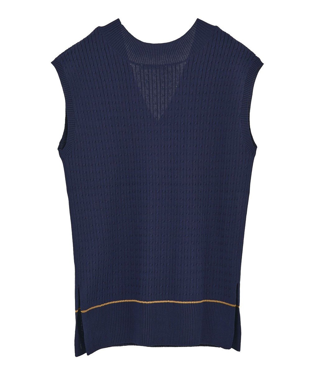 Green Parks 裾ラインケーブルニットベスト 