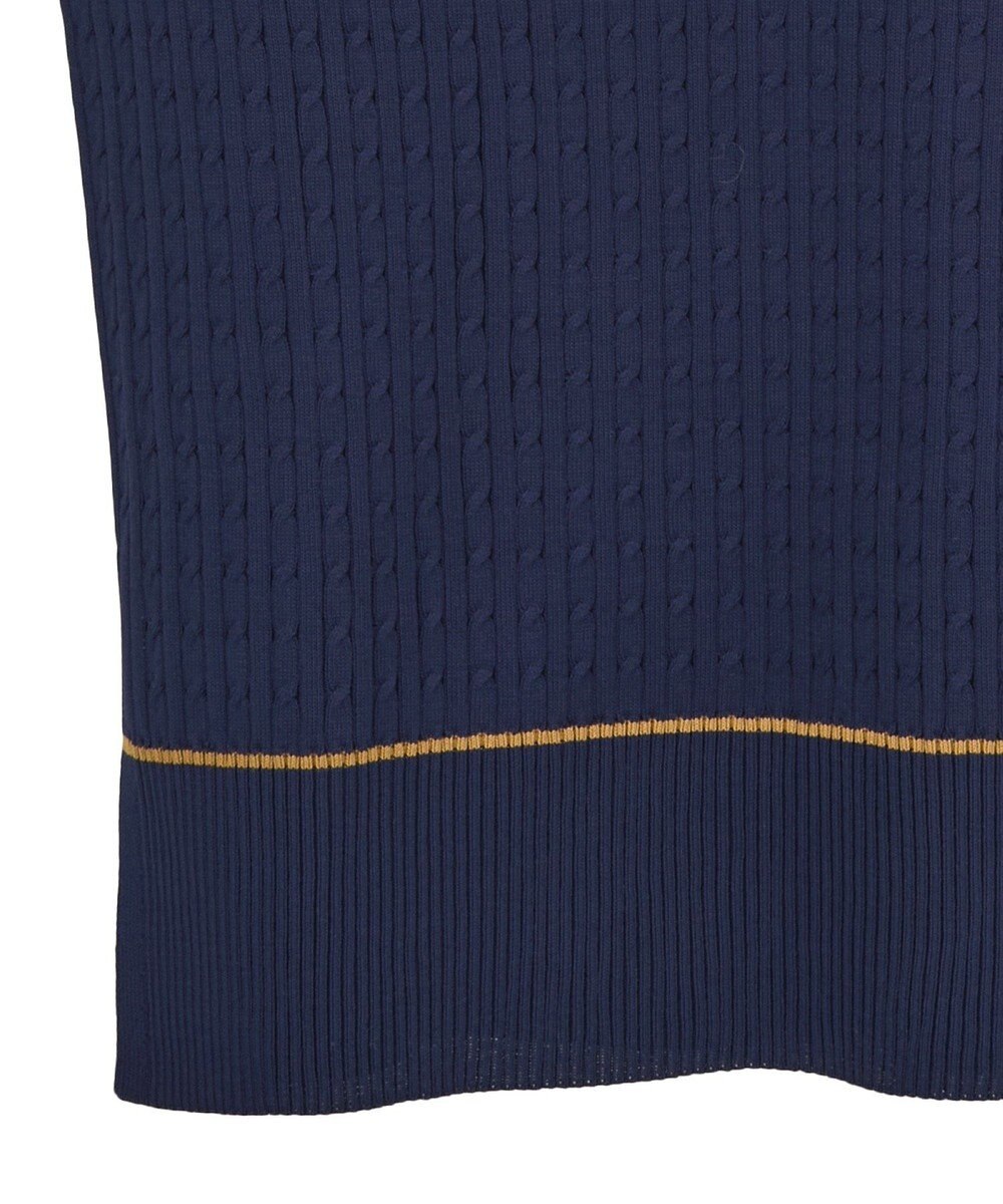 Green Parks 裾ラインケーブルニットベスト 