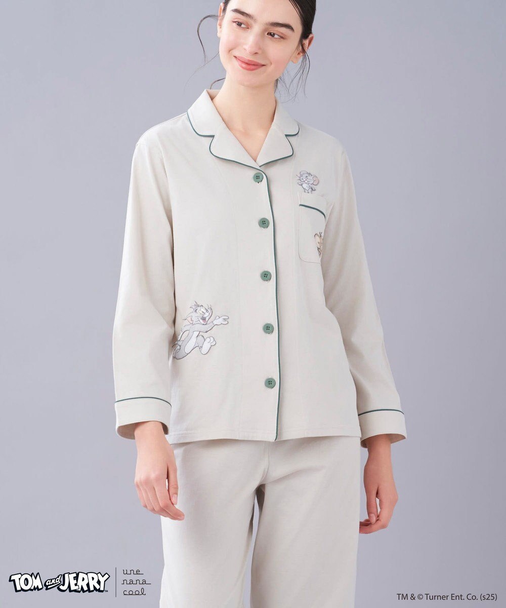 une nana cool トムとジェリー × une nana cool 【綿100％】開襟パジャマ 