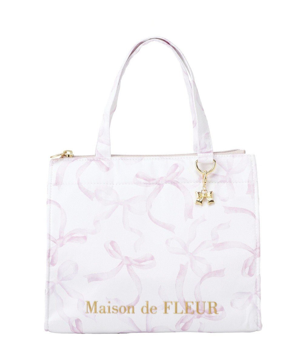 Maison de FLEUR 【保冷機能付き】リボン柄保冷バッグ 