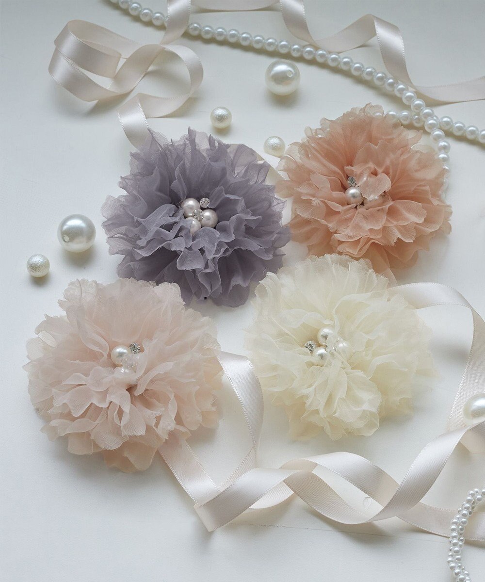 Tiaclasse チュールフラワーコサージュ 