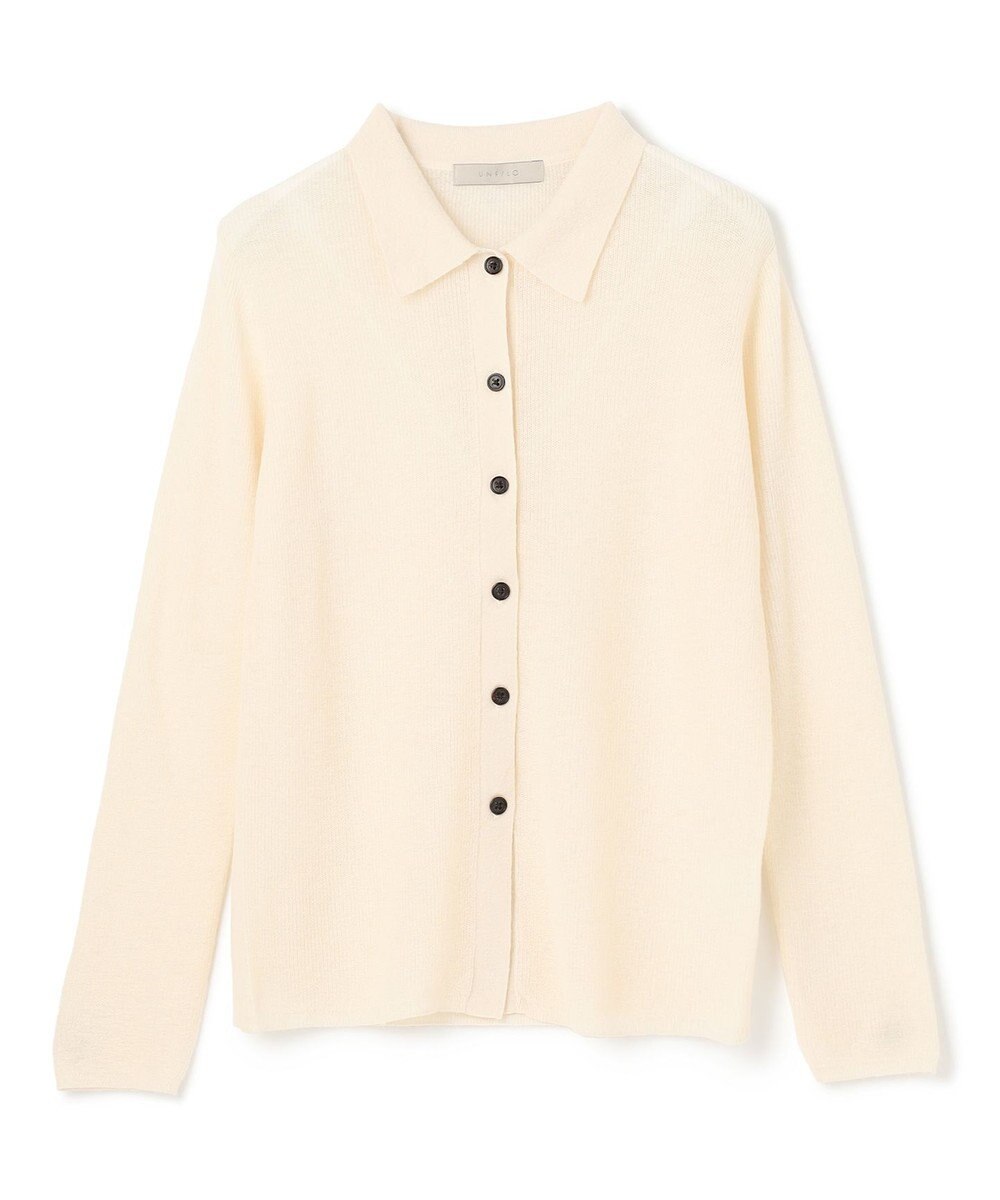 UNFILO ファインアルパカ 襟付きカーディガン 