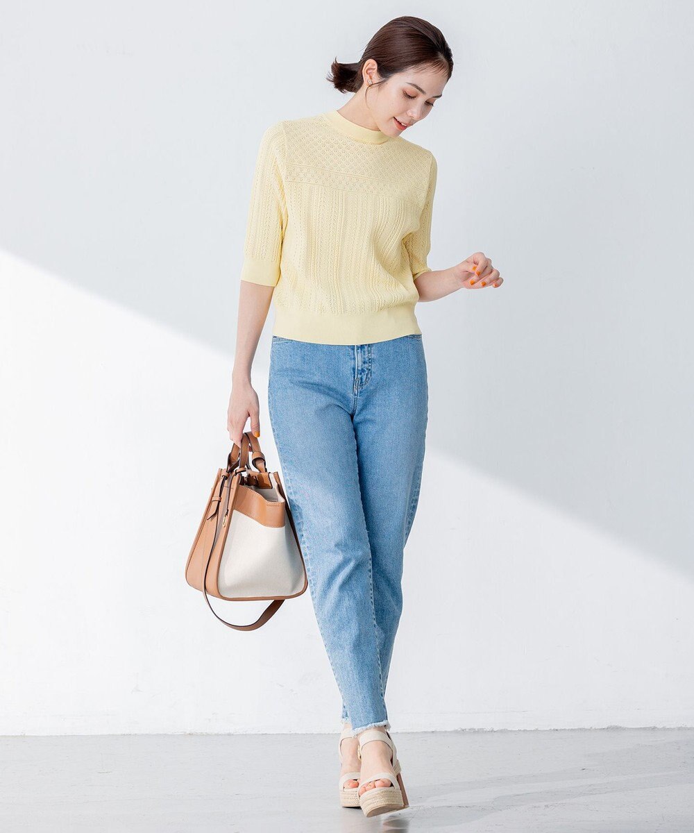 組曲 【前後着用可】MINAレーシーニット カーディガン 