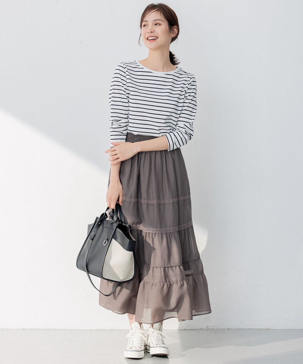 組曲 【洗える】レーシーボイル スカート 