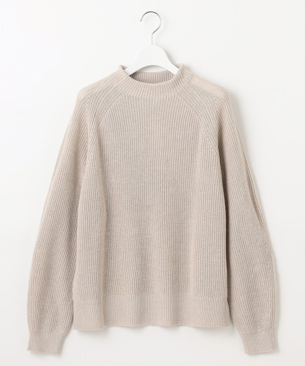 自由区 【洗える】コットンウールミドルゲージプルオーバー ニット 
