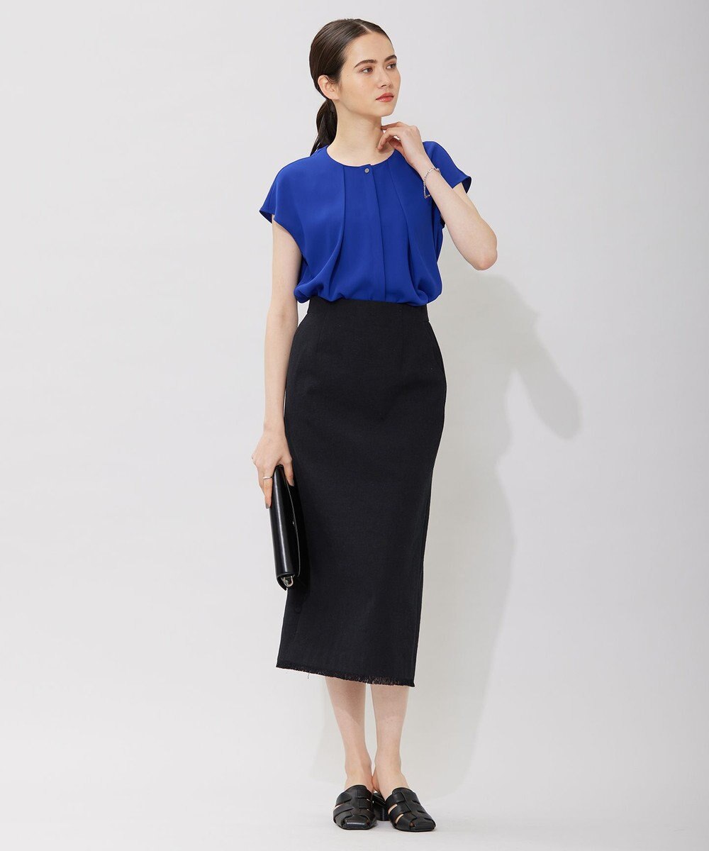 ICB 【洗える】エステルダブルクロス プルオーバーブラウス 