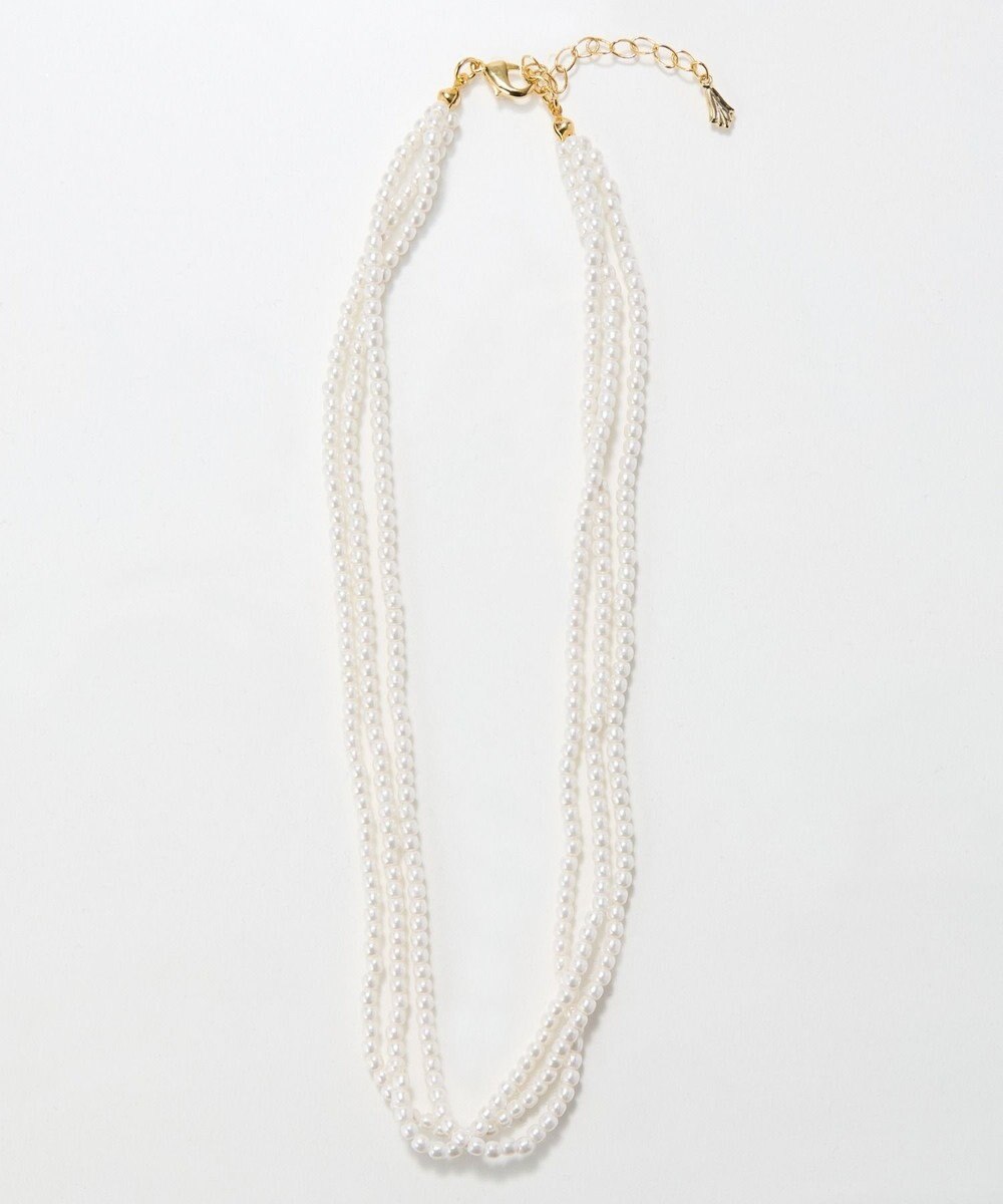 Phoebe <オンワード限定セット>3連ビーズパールネックレス×バランスバロックパールフープイヤリング 