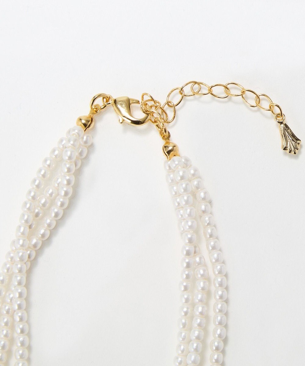Phoebe <オンワード限定セット>3連ビーズパールネックレス×バランスバロックパールフープイヤリング 
