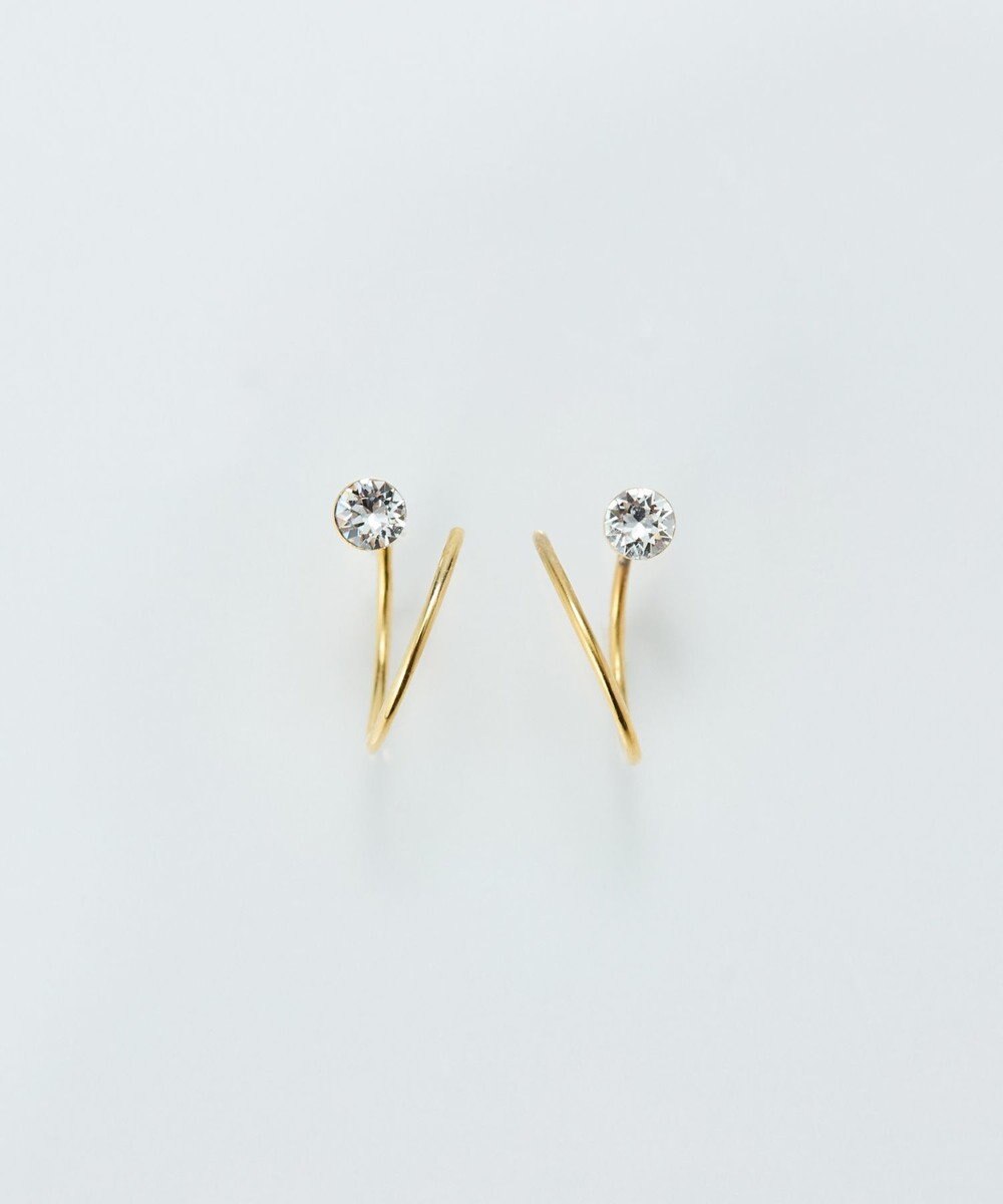 Phoebe 【金属アレルギー対応】ダブルループストーンピアス/ニッケルフリー 